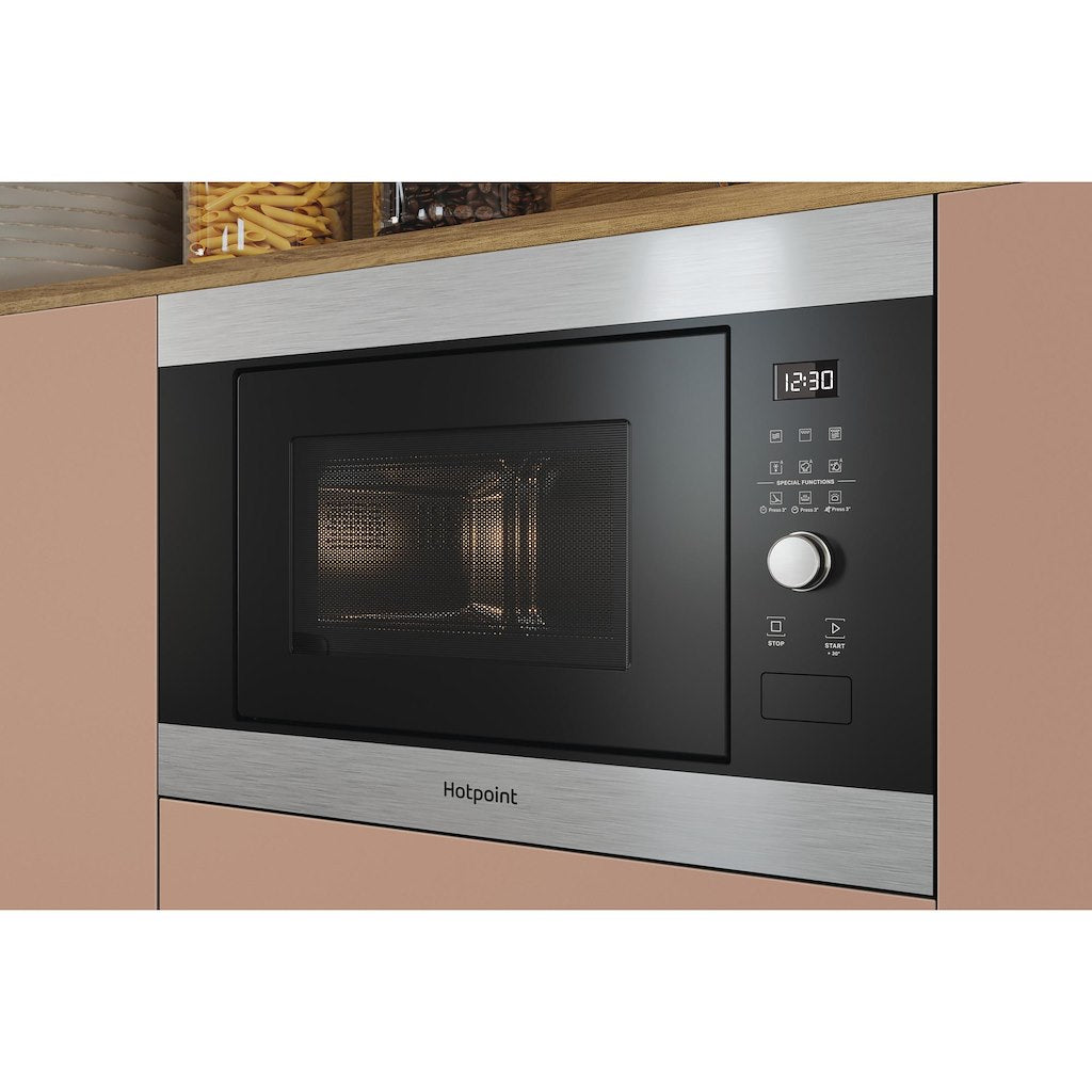 Hotpoint MF25G IX H Built In Microwave with Grill - Stainless Steel