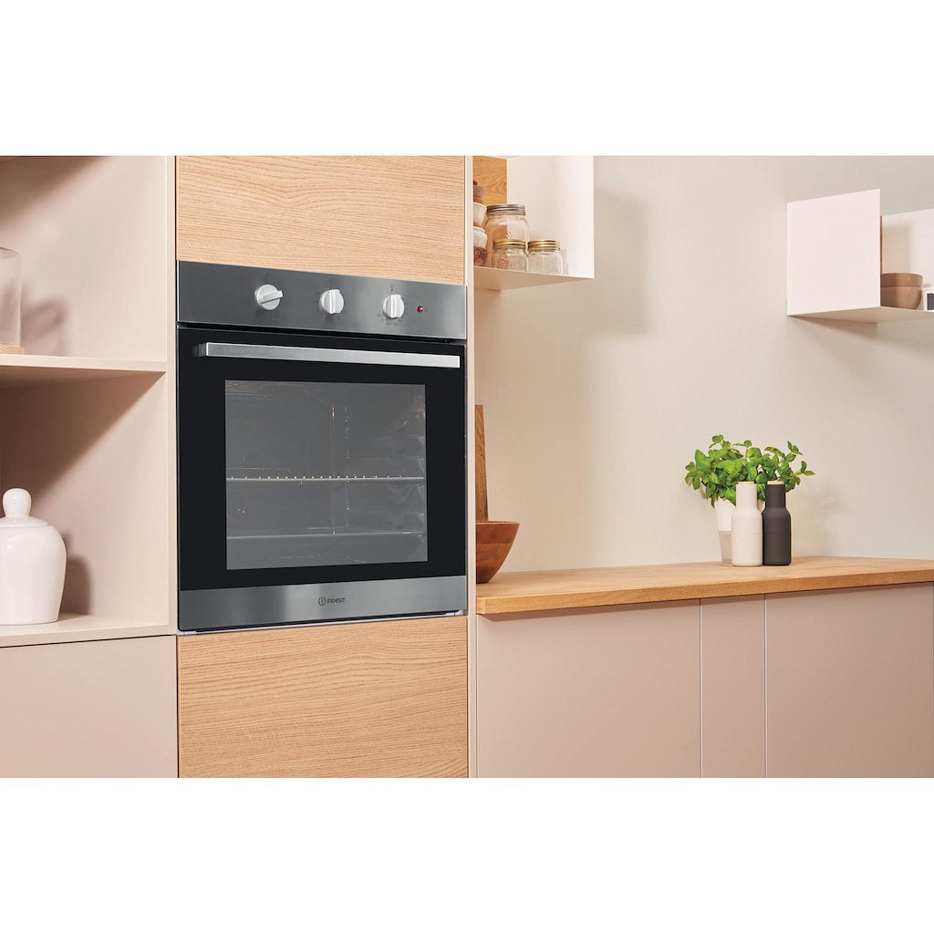 CLICK&CLEAN - Single Static Oven - 71L - Dial Control - Stainless Steel With Tilting Grill and Conventional Cooking