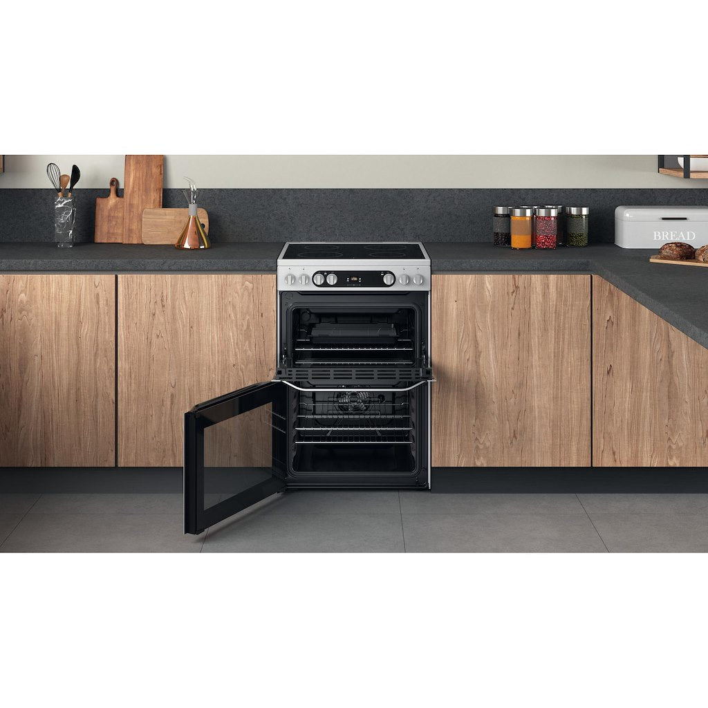 Electric Double Oven Cooker - Fan Oven - Stainless Steel With Precision Temperature Control and Solar Plus Grill