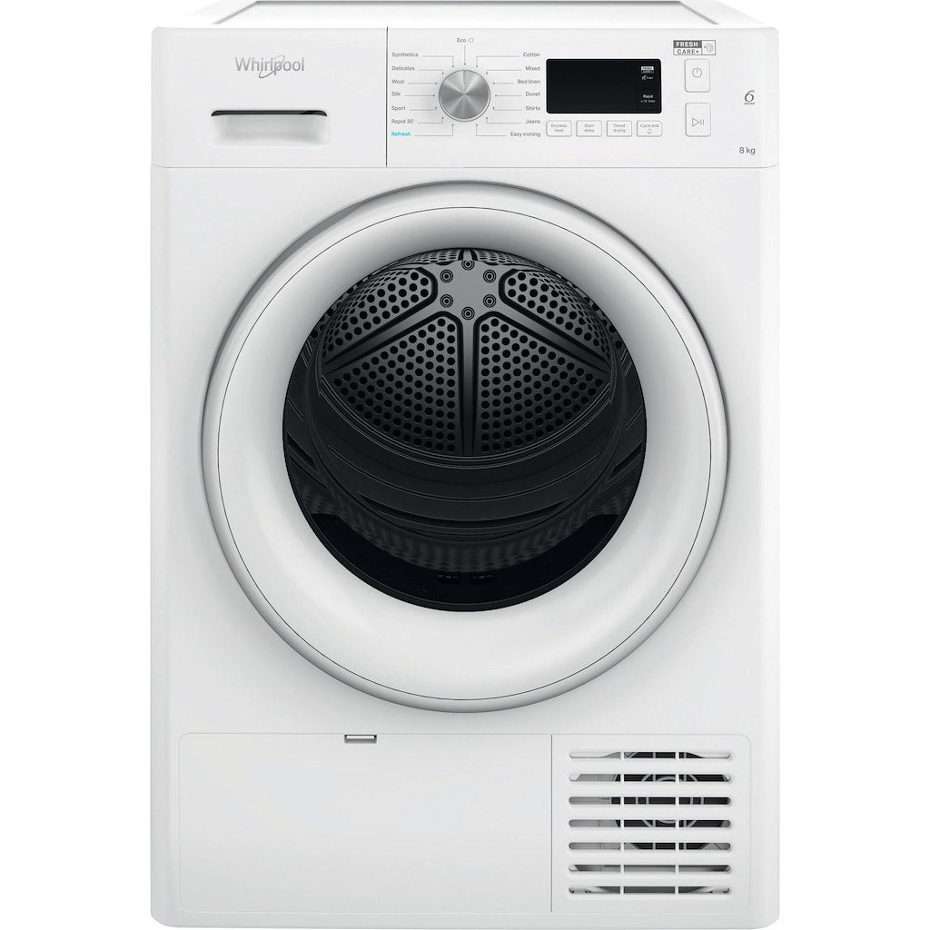 Whirlpool Freestanding Heat Pump FreshCare+ Dryer - White - 8kg - 1200rpm - A++ Rated - FFT M11 8X2 UK