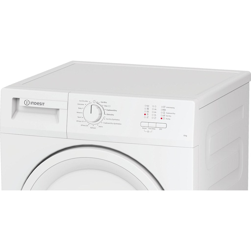 Indesit Dryer 8KG Condenser Sensor Dry White 15 cycles
