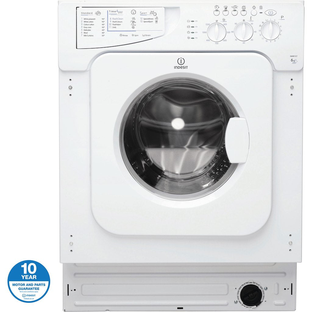 Indesit, Built in front loading washing machine: 7kg