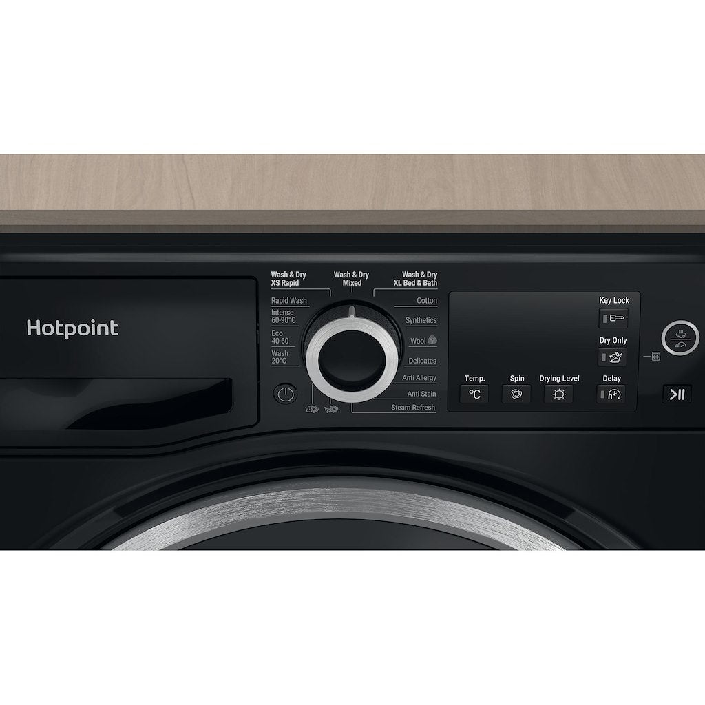 Hotpoint NDB9635BSUK black 9+6kg washer dryer - freestanding