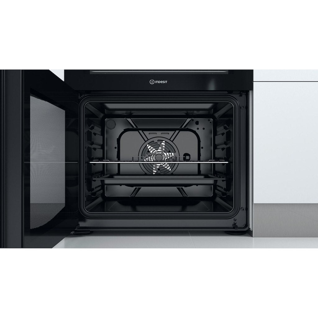 Electric Double Oven Cooker - Fan Oven - White With Click&Clean and Ceramic Hob