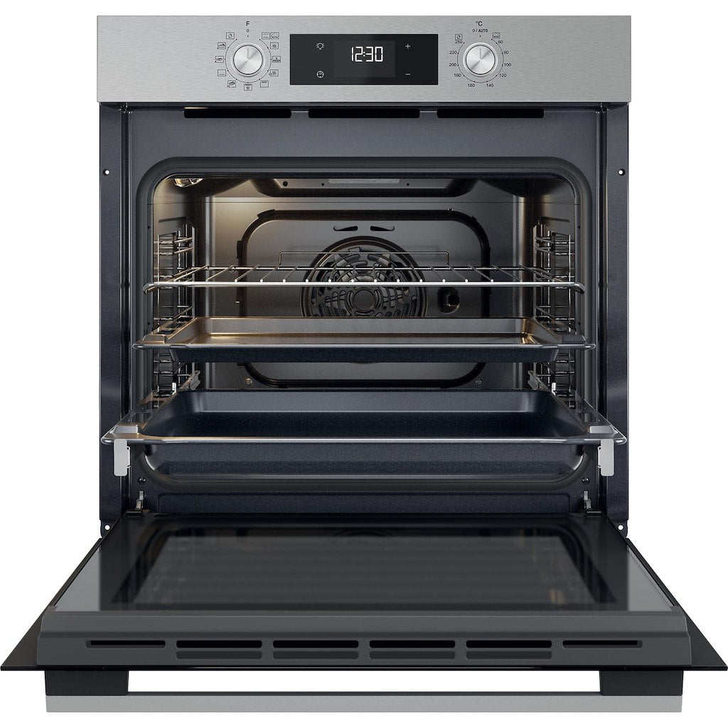 W5 Single Fan Oven - Hydrolytic - Multifunction 8 - 71L With Lcd Push Push And A+ Energy In Stainless Steel