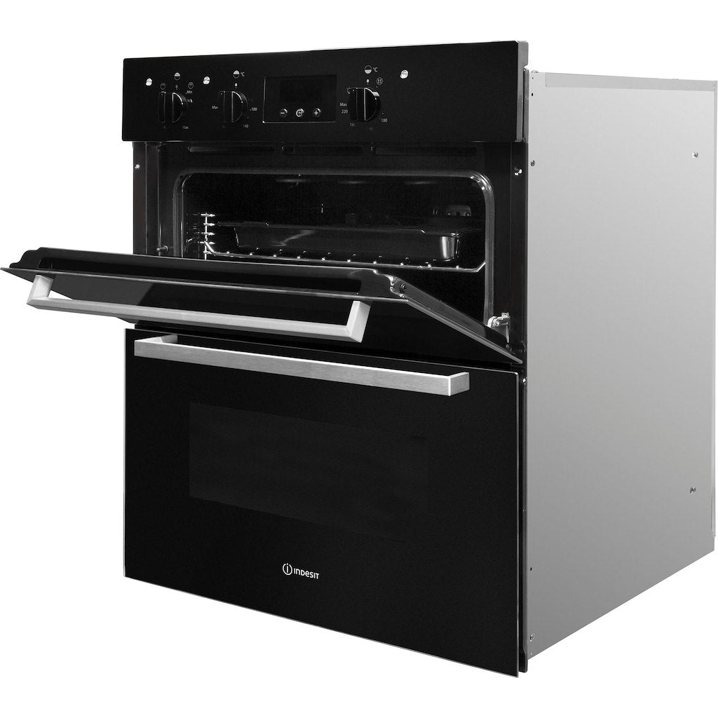 Double Oven - Digital Display - Black With Minute Minder, Defrost & Slowcook and Light In Main Cavity