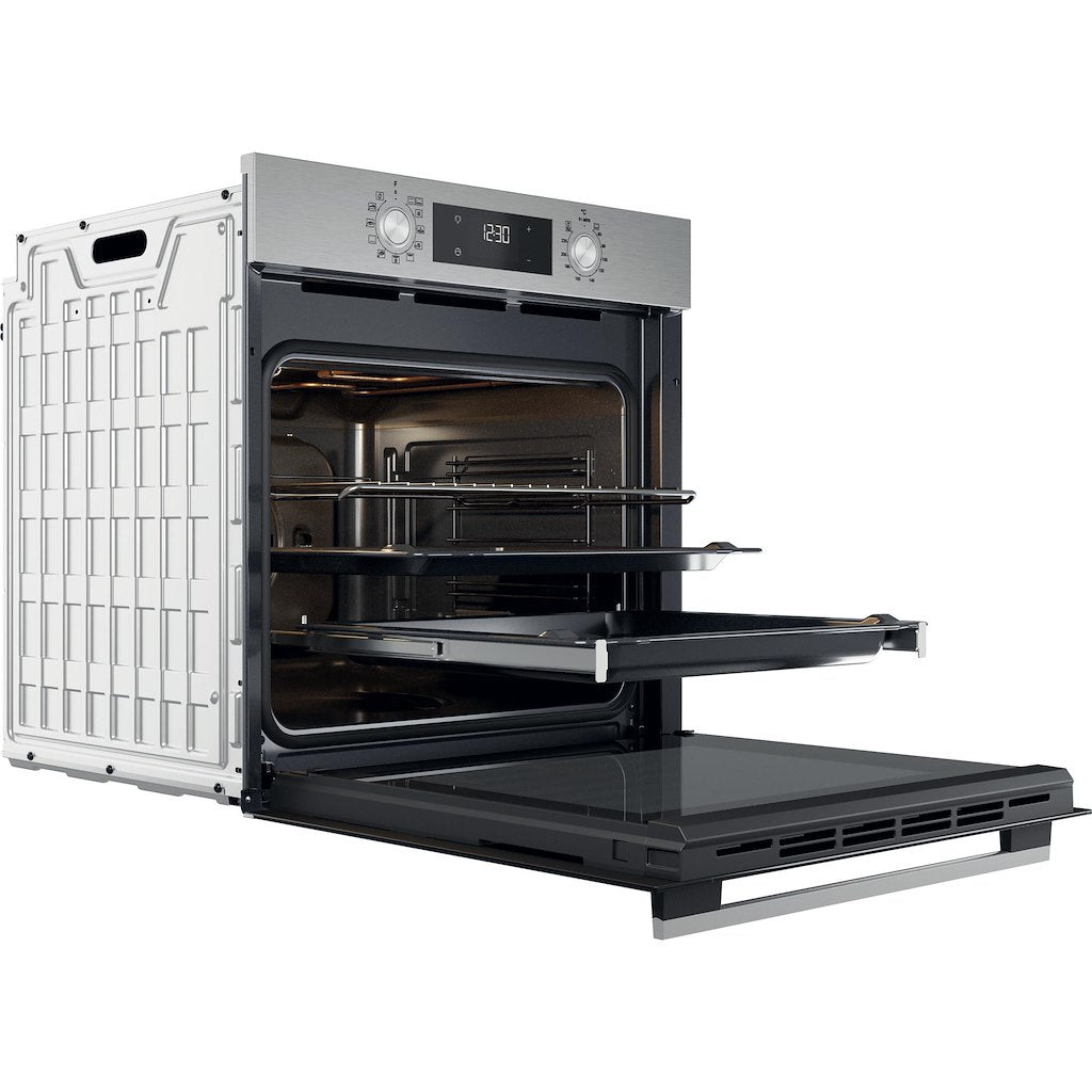 W5 Single Fan Oven - Hydrolytic - Multifunction 8 - 71L With Lcd Push Push And A+ Energy In Stainless Steel