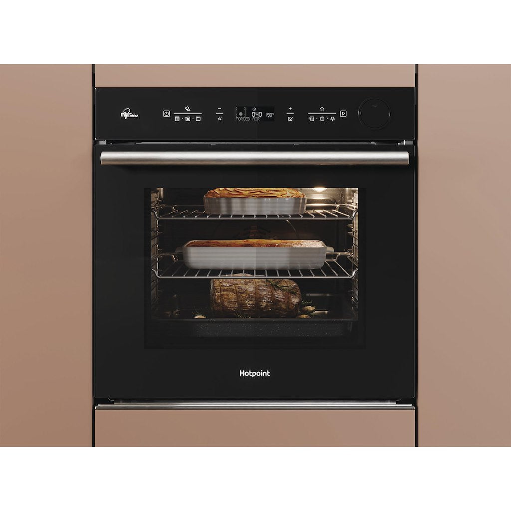 Hotpoint Class 4 Multiflow Air Fry Electric Single Oven with Steam - Black - Catalytic - A+ Rated - SI4S 854 C BL