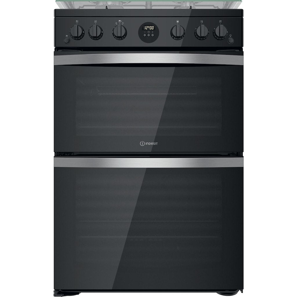 Gas Double Oven Cooker - Digital Display - Black With Click&Clean and Programable Timer