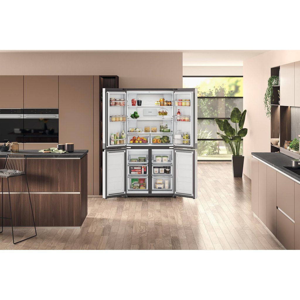 Hotpoint side-by-side american fridge: inox
