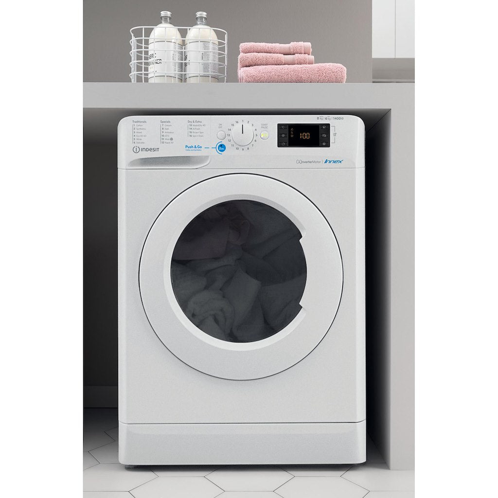 Freestanding washer dryer: 9,0kg - BDE 961483X W UK N