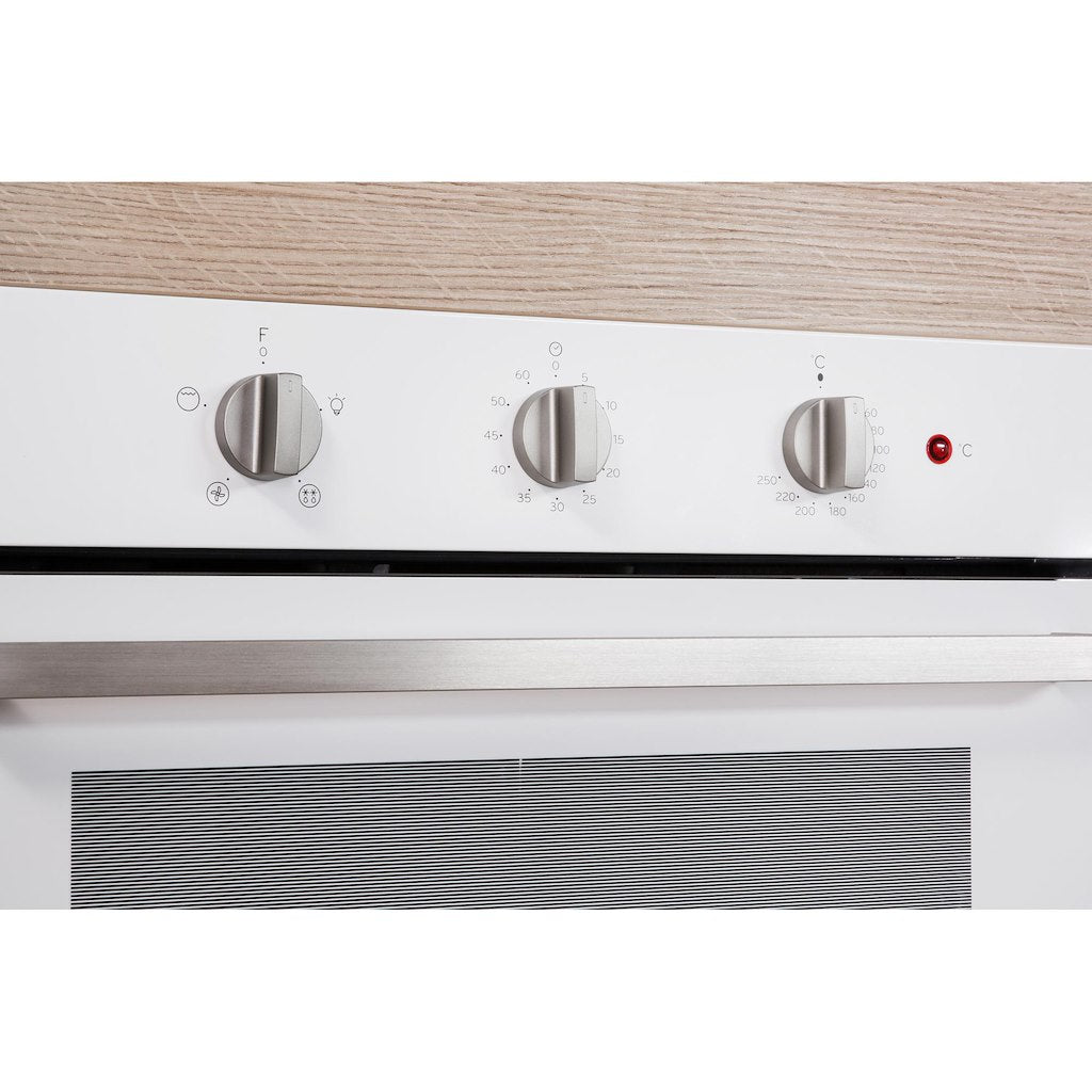 CLICK&CLEAN - Single Fan Oven - 66L - Dial Control - White With Tilting Grill and Programable Timer