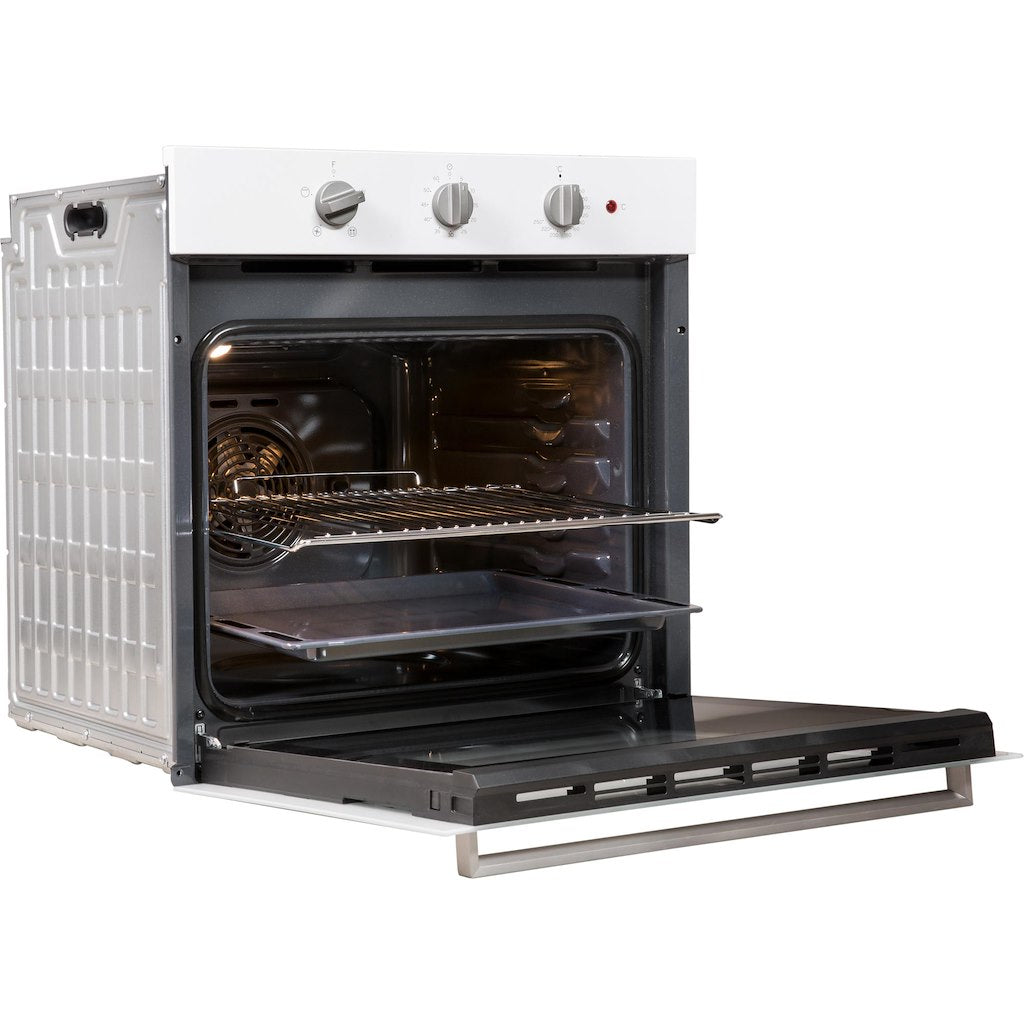 CLICK&CLEAN - Single Fan Oven - 66L - Dial Control - White With Tilting Grill and Programable Timer