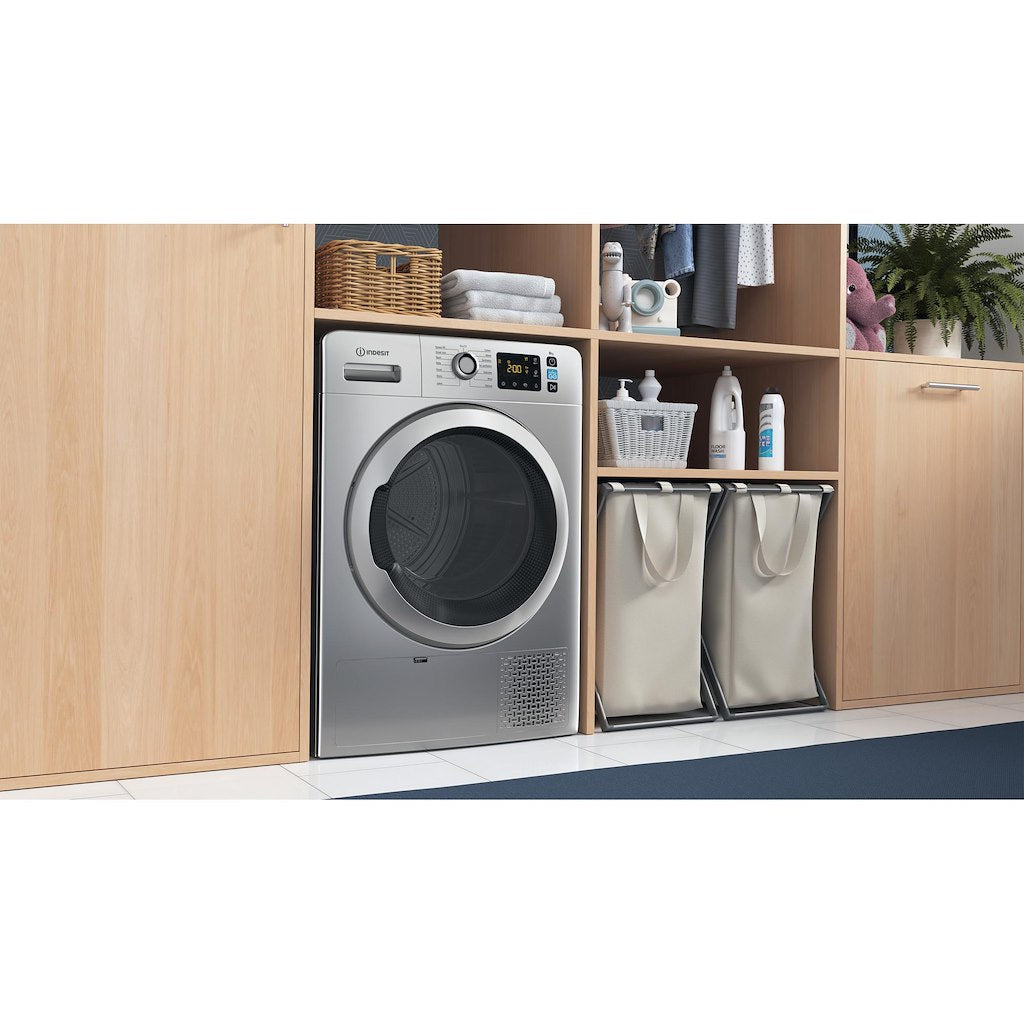 Indesit Heat Pump Tumble Dryer: Freestanding, 8,0kg - YT M11 82SS X UK - Silver