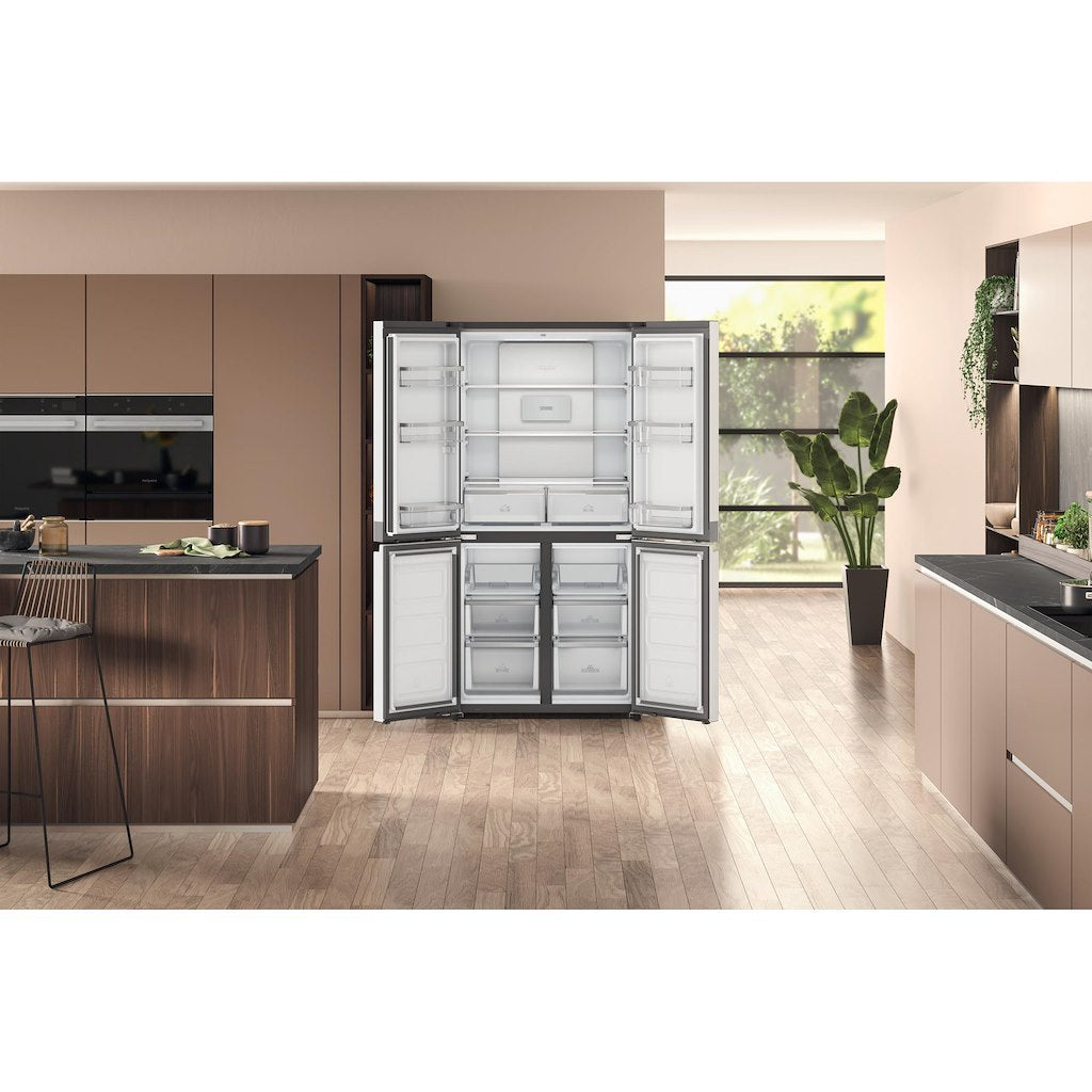 Hotpoint side-by-side american fridge: inox