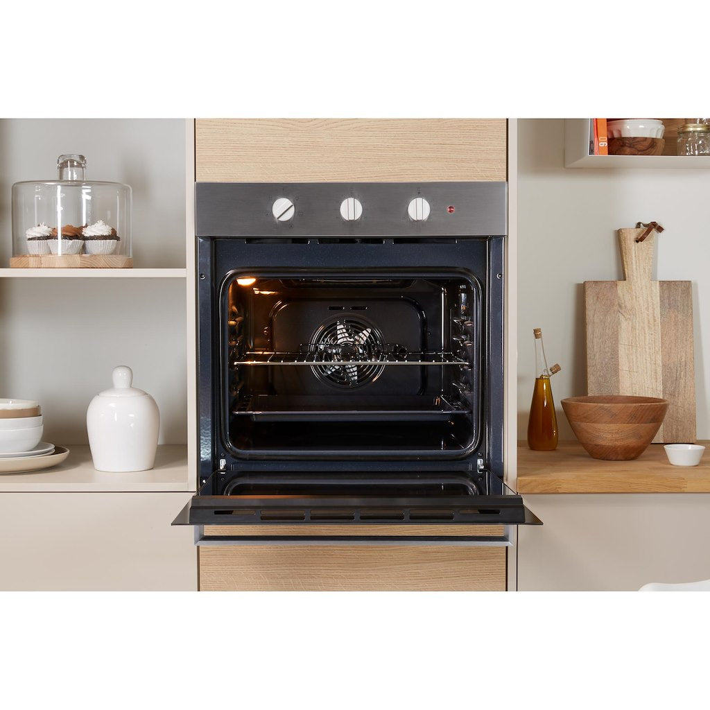 CLICK&CLEAN - Single Static Oven - 71L - Dial Control - Stainless Steel With Tilting Grill and Conventional Cooking