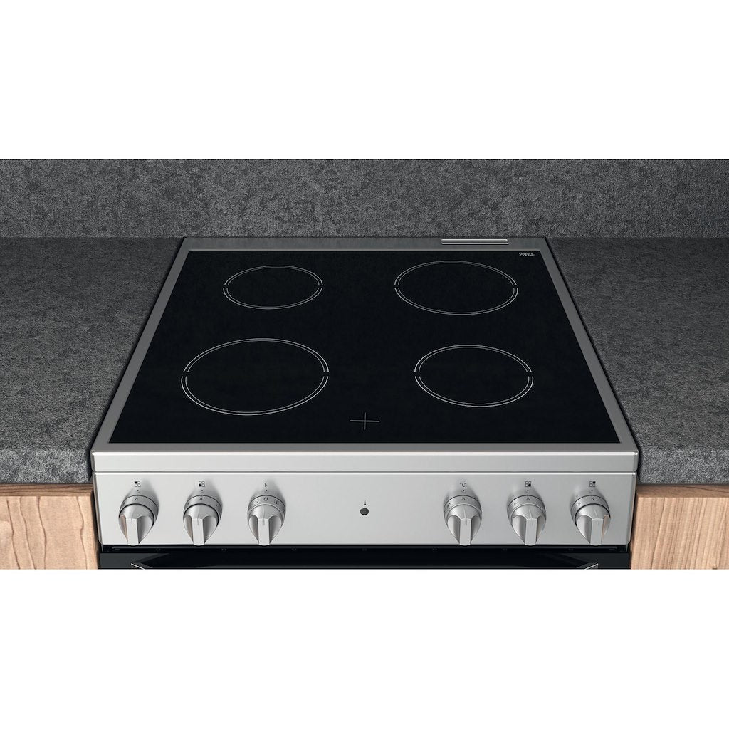 Hotpoint Electric Single Cooker - Stainless Steel - 60cm - A Rated - HS67V5KHX/UK