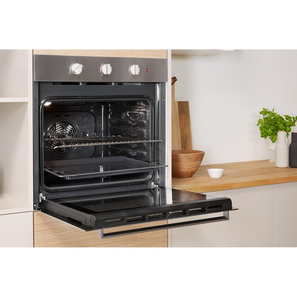 CLICK&CLEAN - Single Static Oven - 71L - Dial Control - Stainless Steel With Tilting Grill and Conventional Cooking