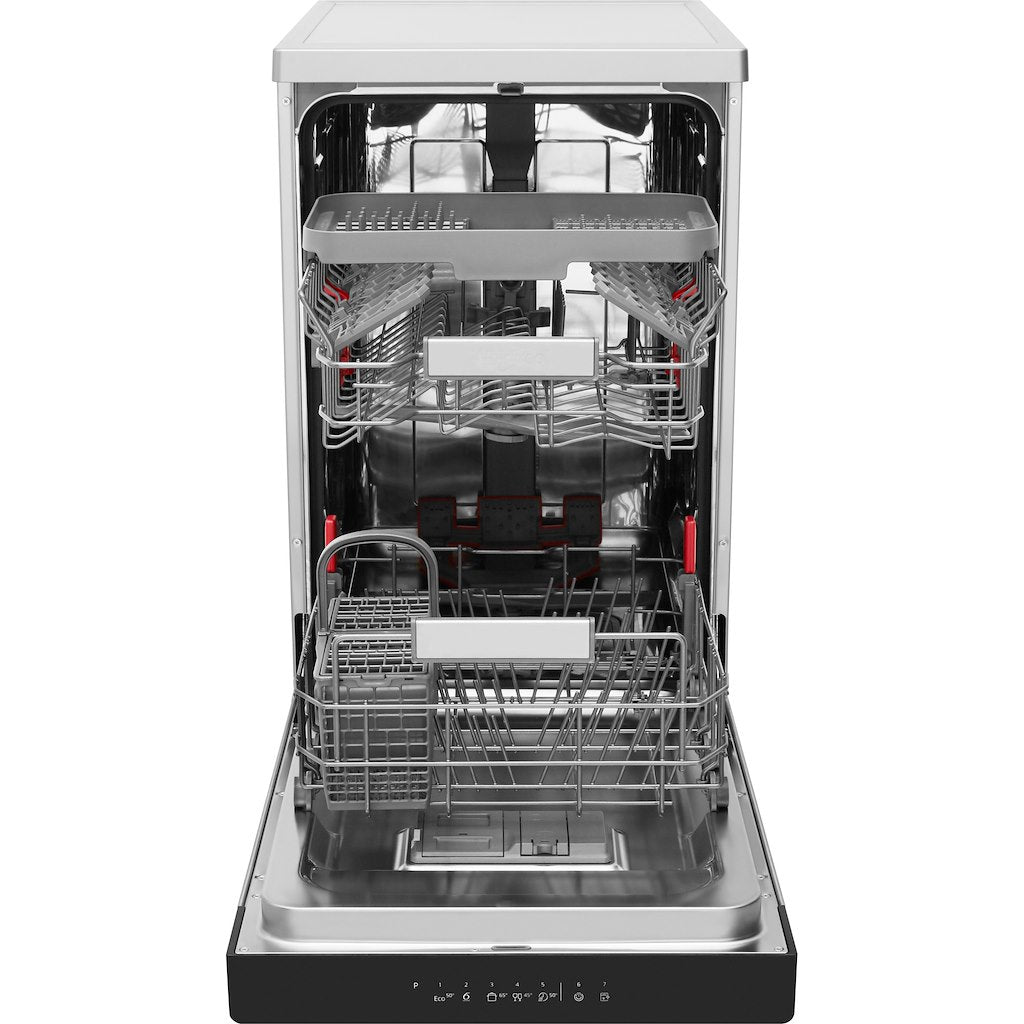 Whirlpool Dishwasher: in Stainless Steel, Slimline - WSFO 3T223 PC X UK