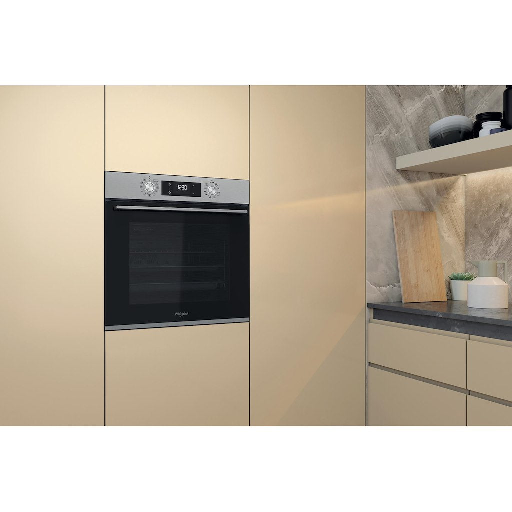 W5 Single Fan Oven - Hydrolytic - Multifunction 8 - 71L With Lcd Push Push And A+ Energy In Stainless Steel