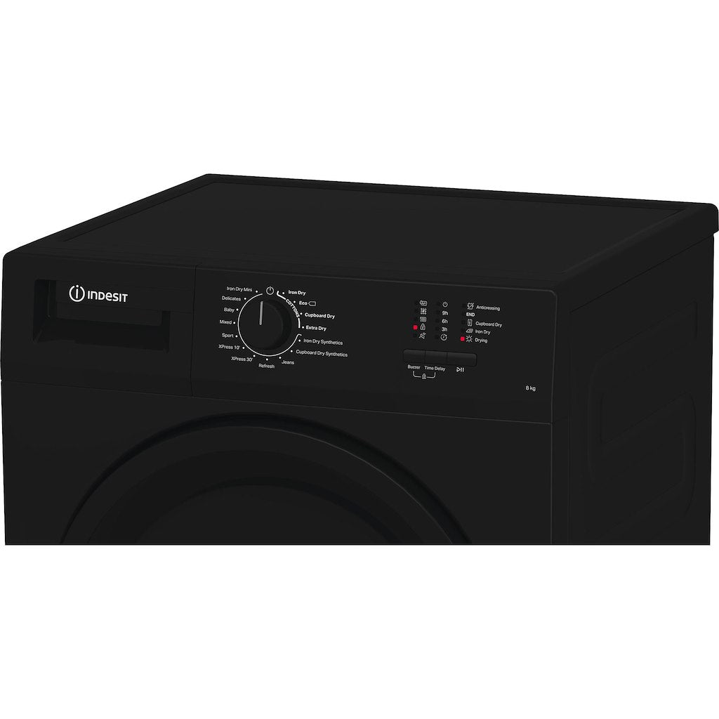 Indesit Dryer 8KG Condenser Sensor Dry Black 15 cycles