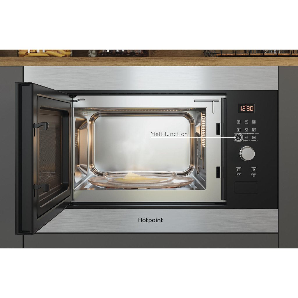 Hotpoint MF25G IX H Built In Microwave with Grill - Stainless Steel