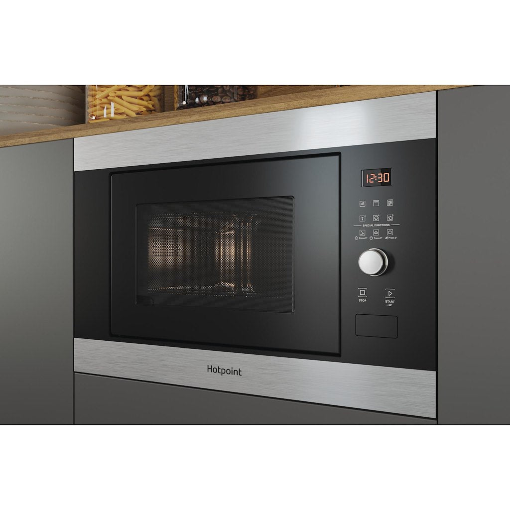 Hotpoint MF25G IX H Built In Microwave with Grill - Stainless Steel