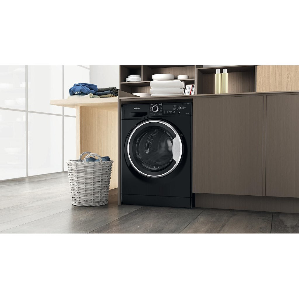 Hotpoint NDB9635BSUK black 9+6kg washer dryer - freestanding