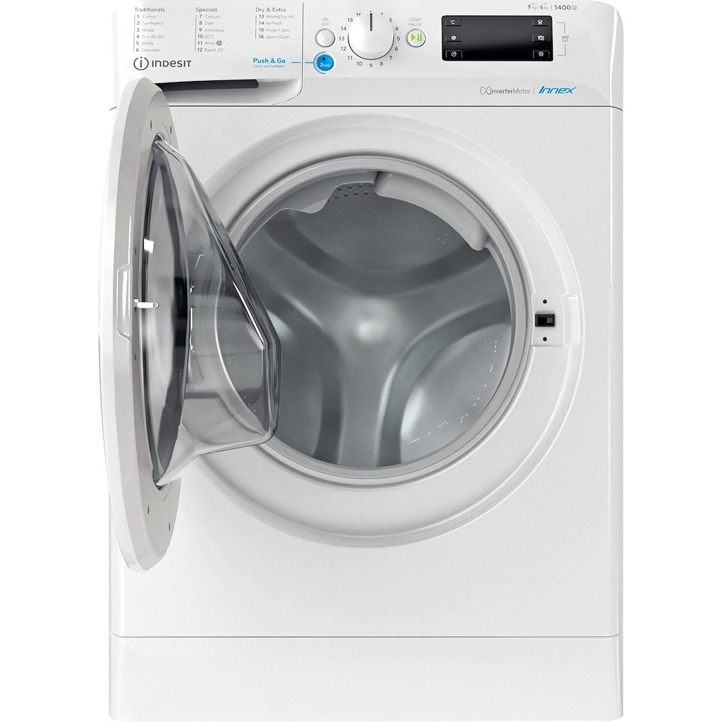 Freestanding washer dryer: 9,0kg - BDE 961483X W UK N