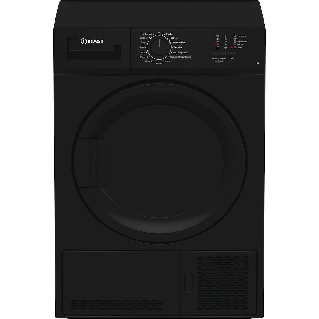 Indesit Dryer 8KG Condenser Sensor Dry Black 15 cycles