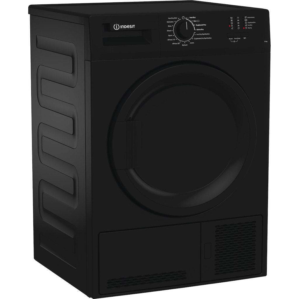 Indesit Dryer 8KG Condenser Sensor Dry Black 15 cycles