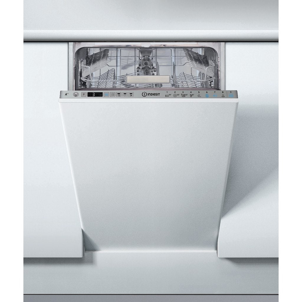 Integrated dishwasher: slim, silver colour