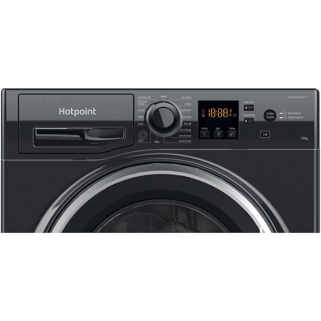 Hotpoint NSWM1045CBSUKN black 10kg washing machine - freestanding