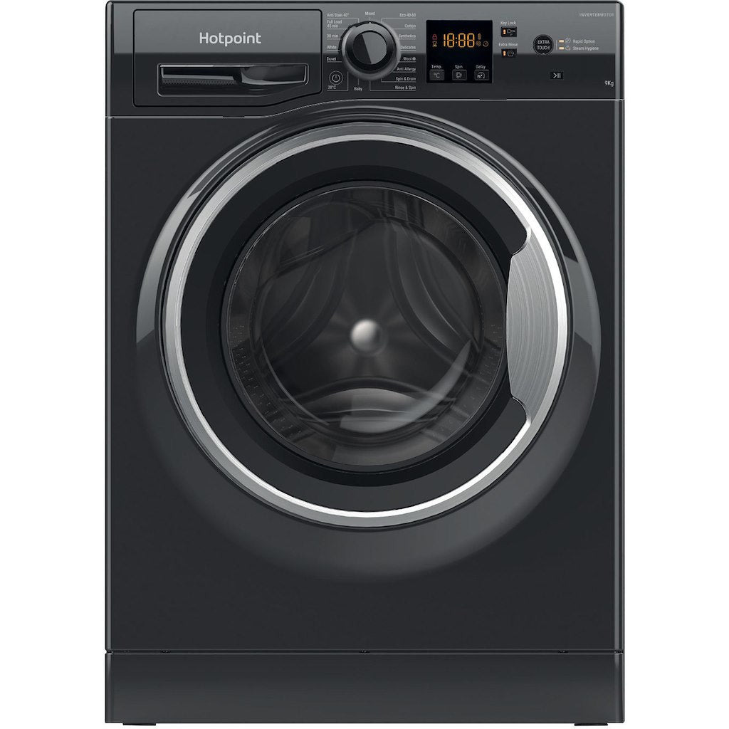 Hotpoint Anti-stain Washing Machine - Black - 9kg - 1400rpm - A Rated - NSWF 946 BS UK