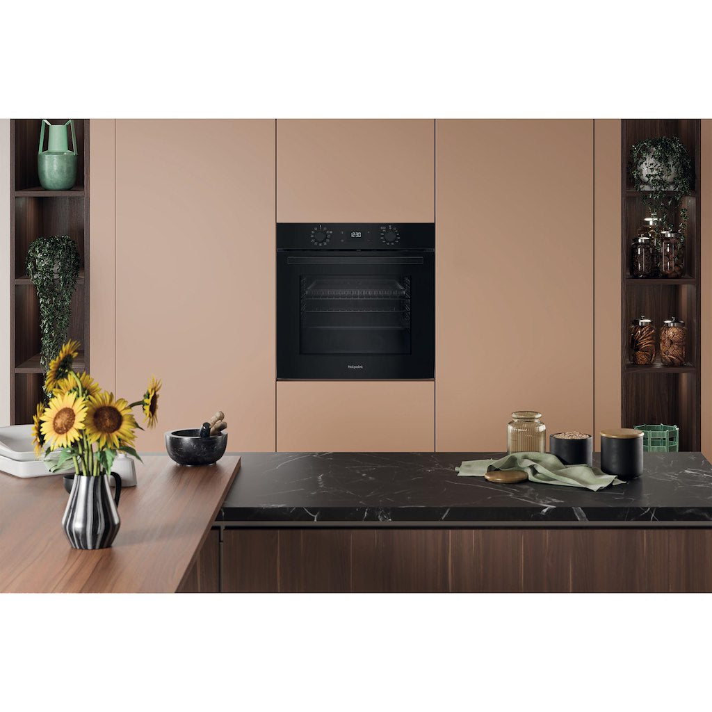 Hotpoint Class 2 Multiflow HO 458CF B UK Single Electric Fan Oven with Air Fry - Black