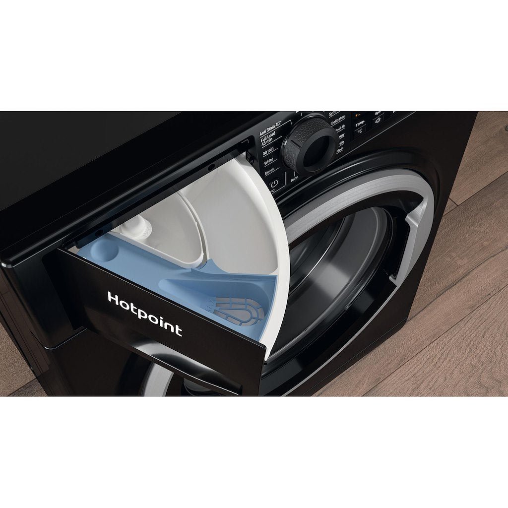 Hotpoint NSWM1045CBSUKN black 10kg washing machine - freestanding