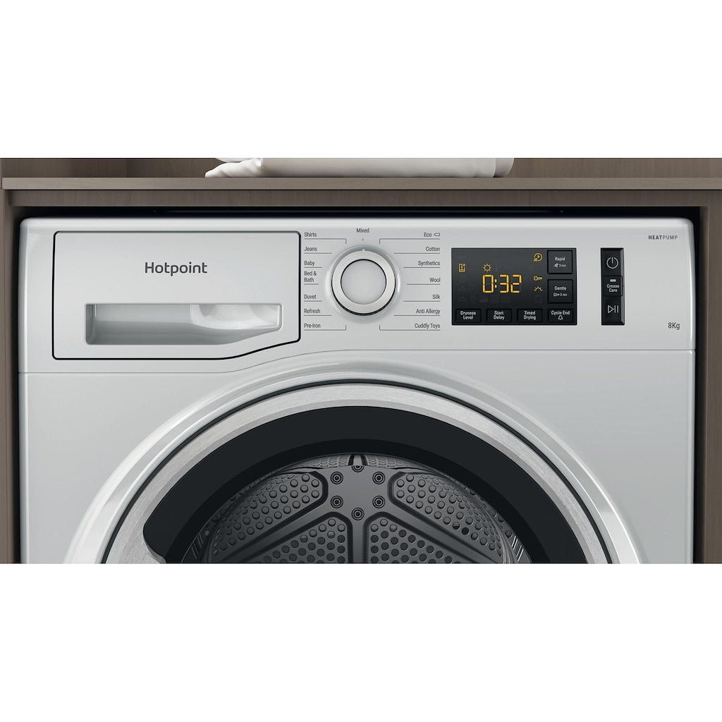 Hotpoint NT M11 82SSK UK Freestanding 8kg Heat Pump Tumble Dryer - Silver