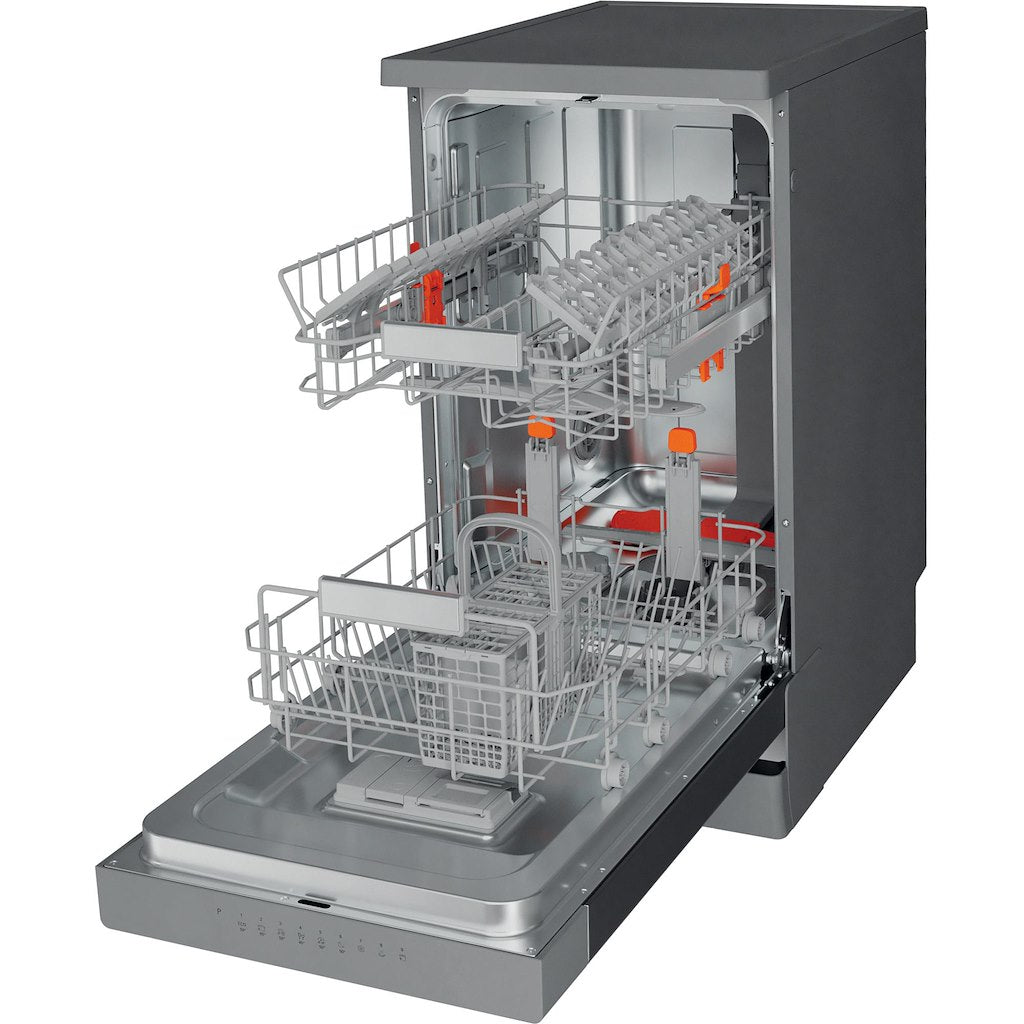 Hotpoint Slimline Free Standing Dishwasher - Stainless Steel -13 Place Setting - E Rated - HSFO 3T223 W X UK N