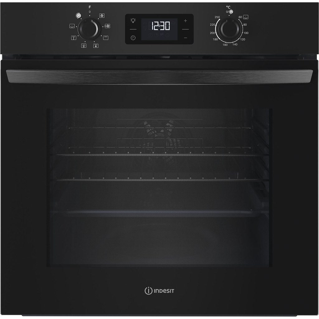 Turn&Go Single Fan Oven - Enamel Coating - - 66L With 2 Dial, Digital Display Timer And A Energy In Black