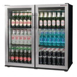 Autonumis RQC00008 Maxi Stainless Steel Hinged Double Door Bottle Cooler 202 x 330ml